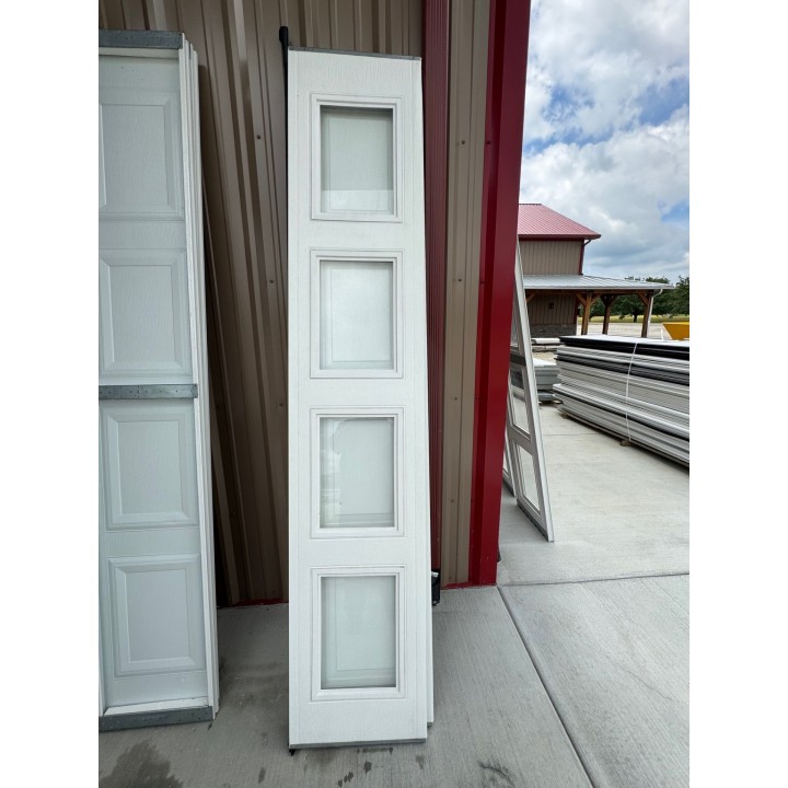 9X8 Macc White un-Insulated Short Raised Panel With Glass