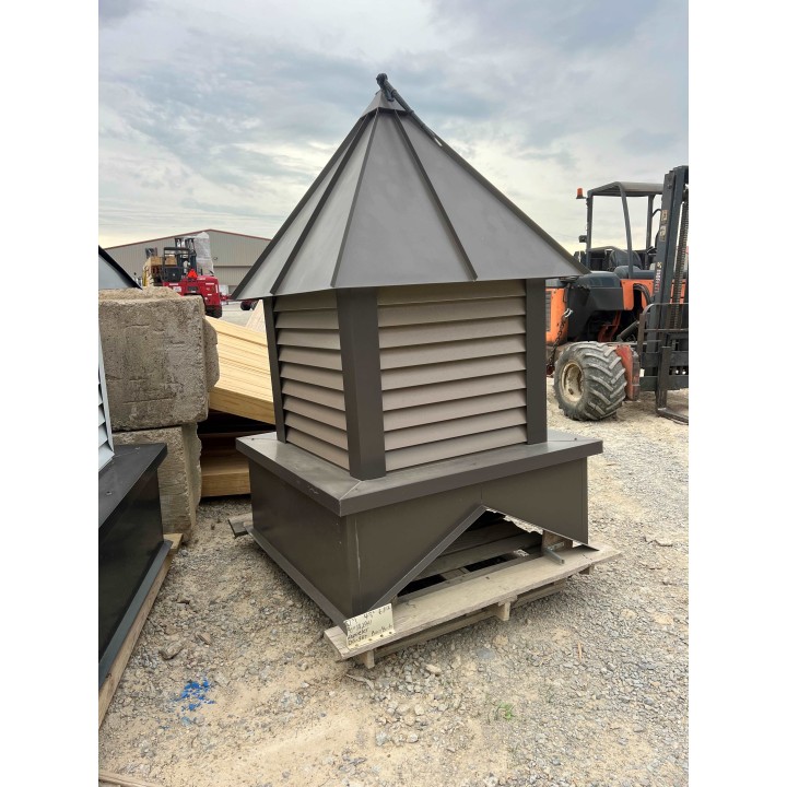 48" BRONZE ROOF, BASE AND CORNERS, BUCKSKIN LOUVERS WEATHERVANE: EAGLE 6/12