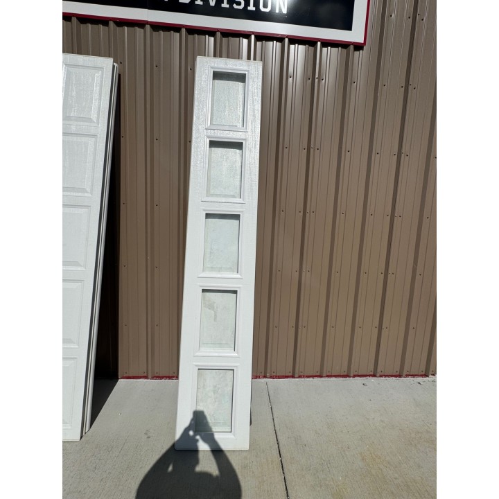 10x6'3" Amarr White Steel Back Short Raised Panel With Glass
