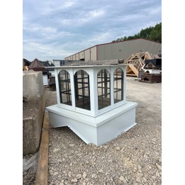 ****CUPOLA PARTS****48" PURE WHITE TOWER WITH GLASS AND PURE WHITE BASE BLACK GRIDS 4/12