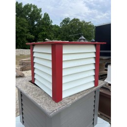 ****CUPOLA PARTS****36" TOWER ONLY (PURE WHITE LOUVERS, DARK RED TRIM)