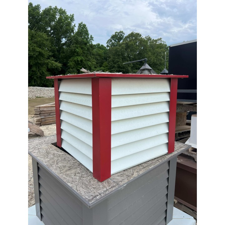 ****CUPOLA PARTS****36" TOWER ONLY (PURE WHITE LOUVERS, DARK RED TRIM)