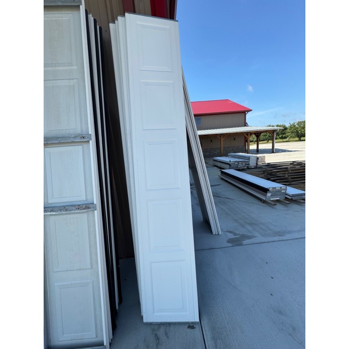 10x7 Mid Amercian Door White Un-insulated Short Raised Panel No Glass