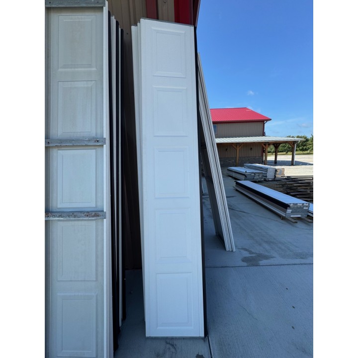 10x7 Mid Amercian Door White Un-insulated Short Raised Panel No Glass
