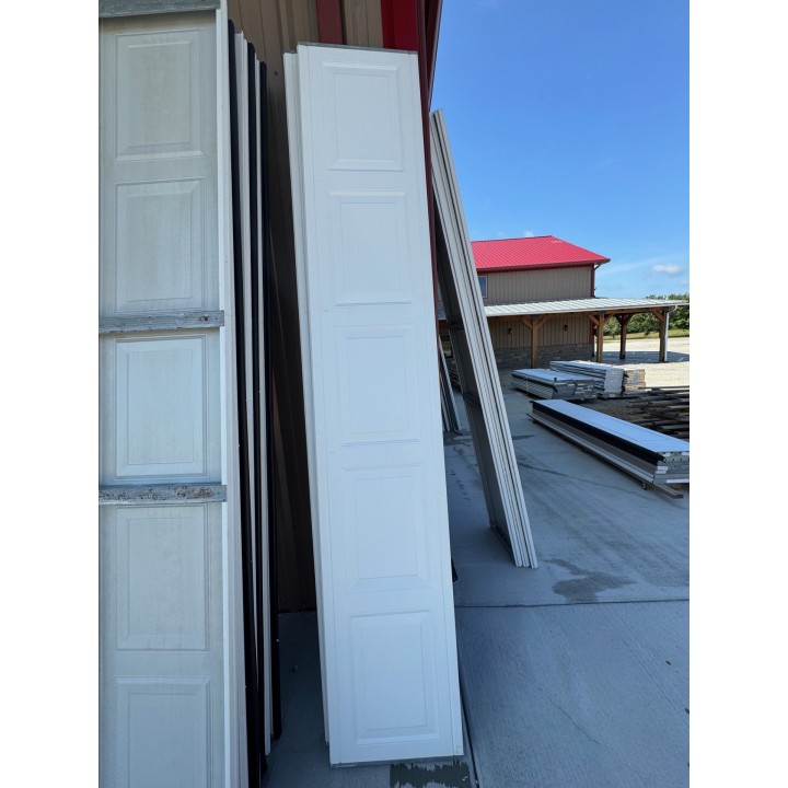 10x7 Mid Amercian Door White Un-insulated Short Raised Panel No Glass