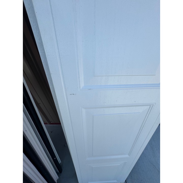10x7 Mid Amercian Door White Un-insulated Short Raised Panel No Glass