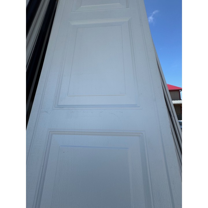10x7 Mid Amercian Door White Un-insulated Short Raised Panel No Glass